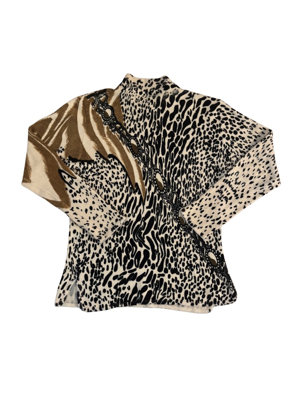 1980’s Vintage Animal Print Sweater with Chain Detail - Picture 3 of 6
